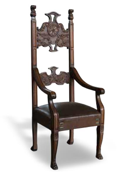 Carved head of the table