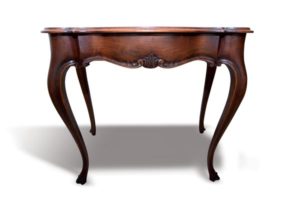 Carved walnut console