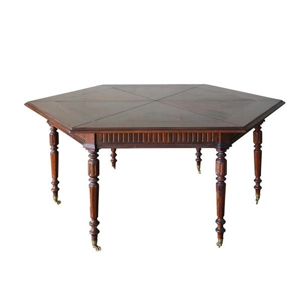 Hex walnut table