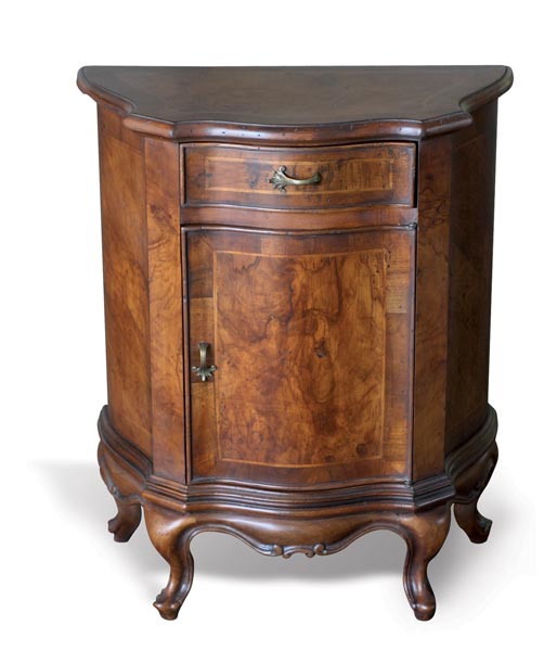 Night table in burr walnut inlaid